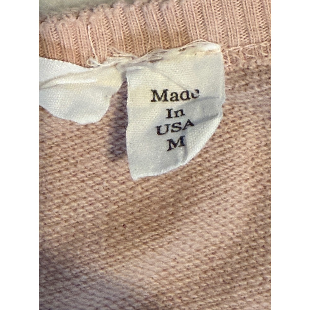 Wilt Womens M Pink Striped Asymmetrical Hem Long Sleeve Sweatshirt Made in USA - Picture 5 of 7